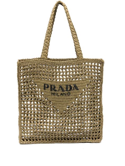 prada logo straw tote bag|prada shopping tote.